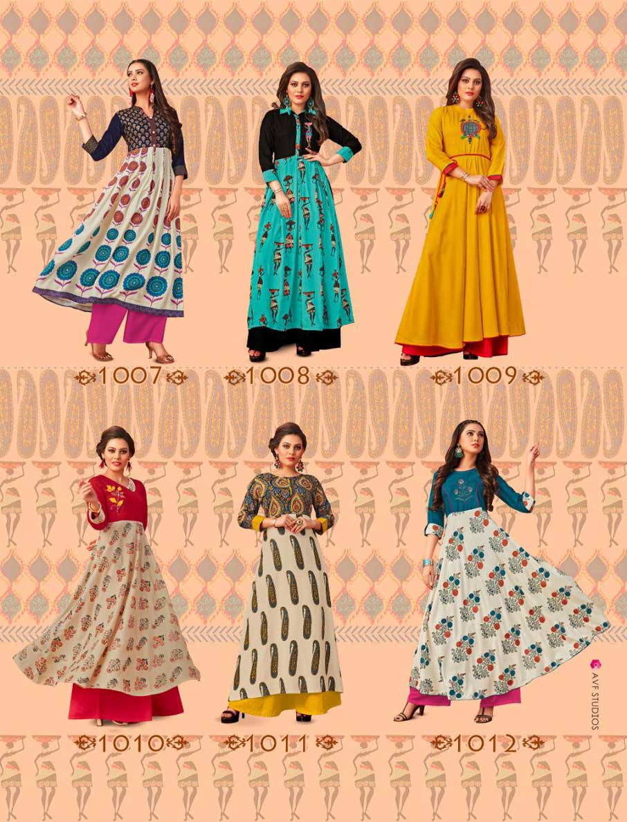 Galleria's Vol-1 Diya Trends Rayon Embroidery Print Kurtis Galleria's Vol-1 Diya Trends Rayon Embroidery Print Kurtis